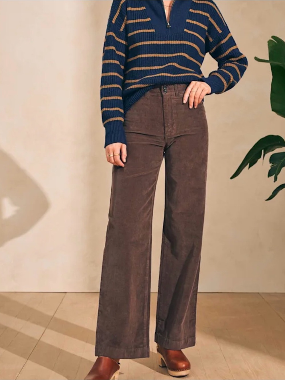Faherty Stretch Cord Wide Leg Pant